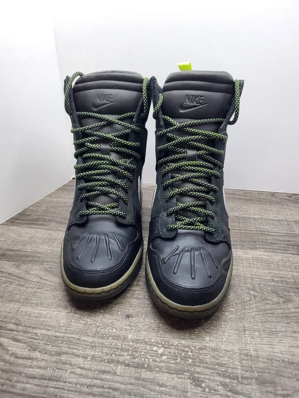Nike Dunk Sky Hi Black Silver High Top Sneaker 684954-001 Women's Size 8
